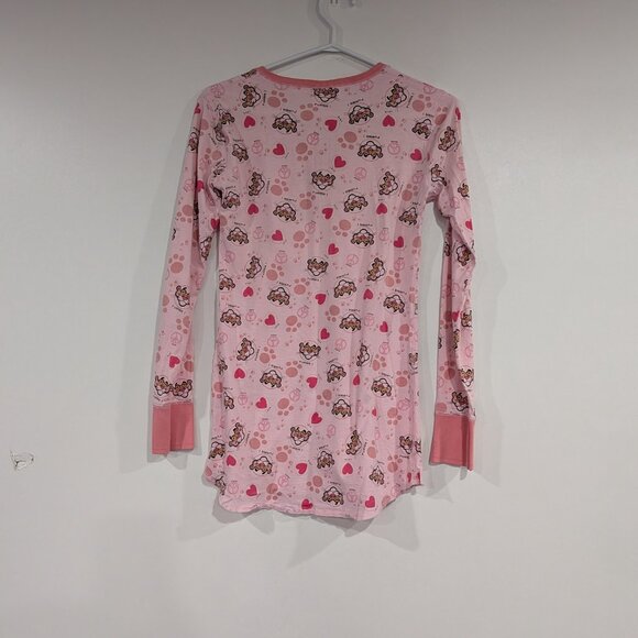 Pink Panther Long Sleeve Henley Nightie Nightgown Pink Size Small - Picture 3 of 3